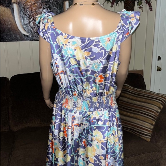 Leifsdottier • Maxi • Boho • Multi-Colors • Floral • Silk • Size 12 • Dress - Picture 14 of 16